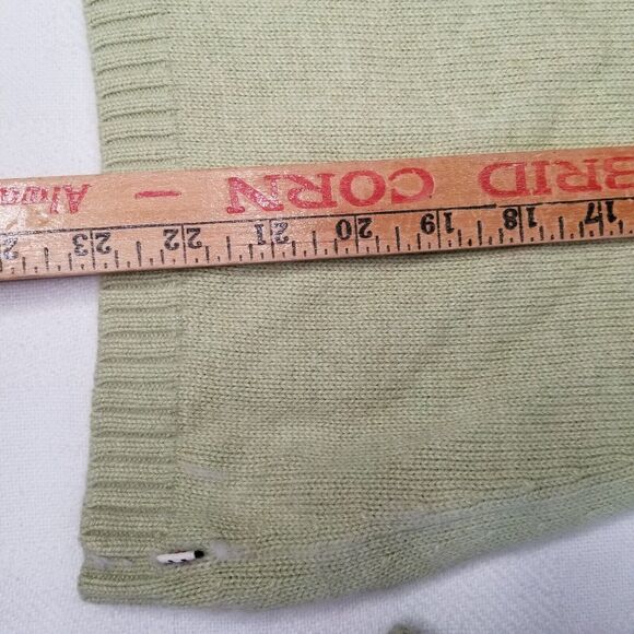 Y2K Tommy Hilfiger Nordic Fair Isle V Neck Sweater Green Pink Small Angora - Picture 8 of 10